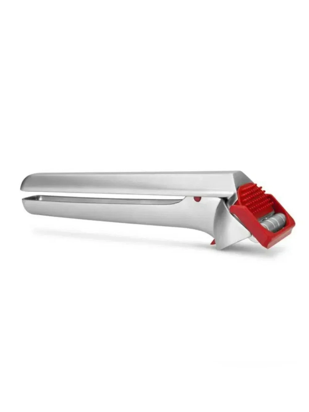Dreamfarm Silver Garlic Press with Red Accents
